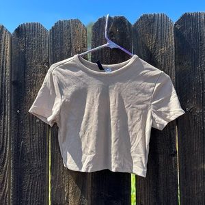 RIBBED TAN CROP TOP